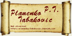 Plamenko Tabaković vizit kartica
